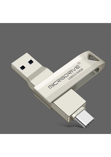 128 GB / 64 GB Type C ve USB Flash Bellek Otg Çift Giriş 3.0 2in1 (Microdrive)