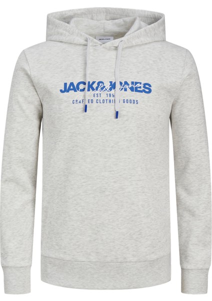 Jack & Jones Erkek Kapüsonlu Gögüs Logo Baskili Sweatshirt - Alvis