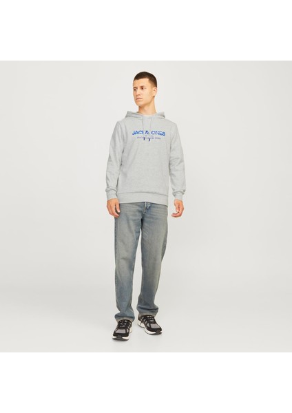 Jack & Jones Erkek Kapüsonlu Gögüs Logo Baskili Sweatshirt - Alvis