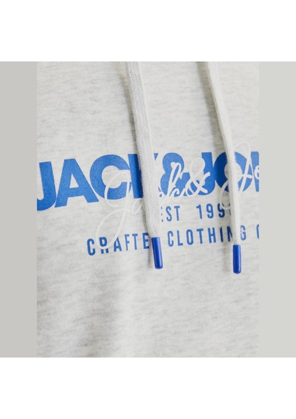 Jack & Jones Erkek Kapüsonlu Gögüs Logo Baskili Sweatshirt - Alvis