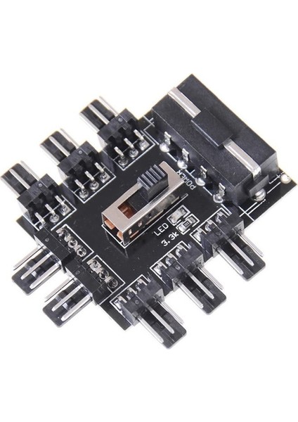 8 Port Fan Çoğaltıcı Hub Kartı Ide Güç Giriş Soketi Hız Kontrol