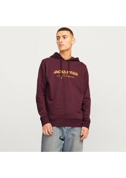 Erkek Kapüsonlu Gögüs Logo Baskili Sweatshirt - Alvis