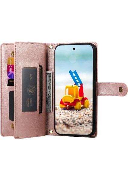 Google Piksel 9 Pro Xl Cüzdan Iş Standı Için Flip Case Crossbody Kayış (Yurt Dışından)