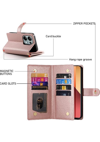 Xiaomi Redmi Not 13 Pro 4g Için Flip Case Çok Fonksiyonlu Standı Iş (Yurt Dışından) modelleri
