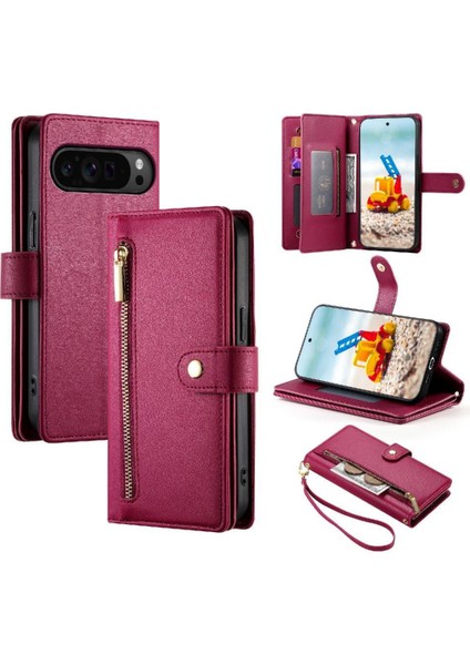 Google Piksel 9 Pro Xl Cüzdan Iş Standı Için Flip Case Crossbody Kayış (Yurt Dışından)
