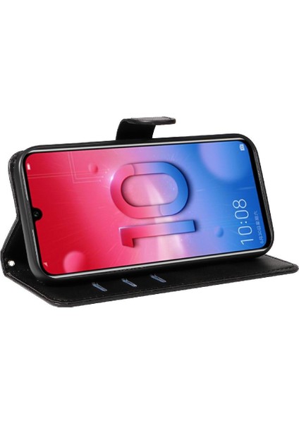 Onur 10 Lite Için Filp Durumda Kredi Kartı Yuvası Siyah ile Preslenmiş Pu Deri (Yurt Dışından) fırsatları
