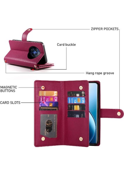 Realme 12 Pro Artı Iş Cüzdan Standı Için Flip Case Crossbody Kayış (Yurt Dışından)