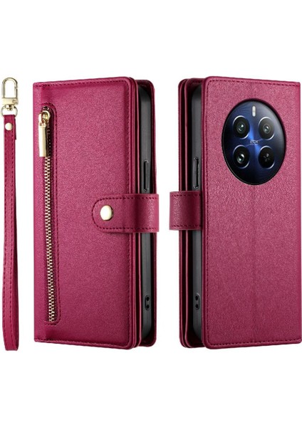 Realme 12 Pro Artı Iş Cüzdan Standı Için Flip Case Crossbody Kayış (Yurt Dışından)