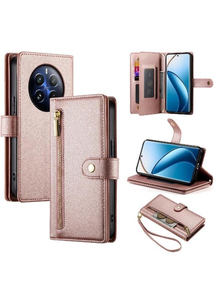 Realme 12 Pro Artı Iş Cüzdan Standı Için Flip Case Crossbody Kayış (Yurt Dışından)