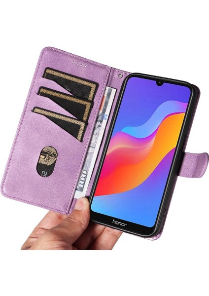 Huawei Y6 2019 Cüzdan Telefon Kılıfı Için Filp Durumda Preslenmiş Pu Deri ile (Yurt Dışından)