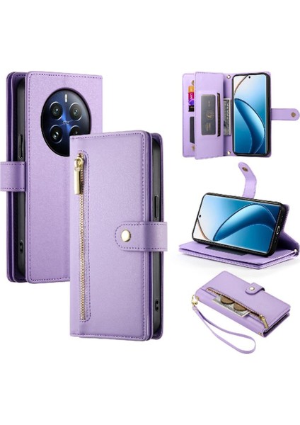 Realme 12 Pro Artı Iş Cüzdan Standı Için Flip Case Crossbody Kayış (Yurt Dışından)