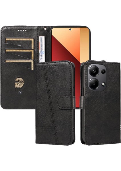 Xiaomi Redmi Not 13 Pro 4g Için Filp Durumda Kredi ile Preslenmiş Pu Deri (Yurt Dışından)