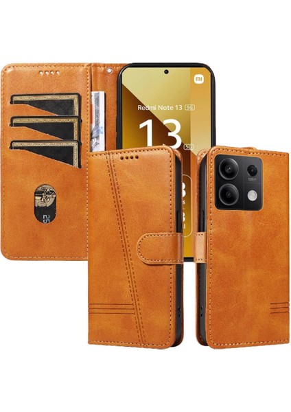 Xiaomi Redmi Not 13 Için Filp Durumda 5g Ayrılabilir Siyah Bilezik Preslenmiş Pu (Yurt Dışından)