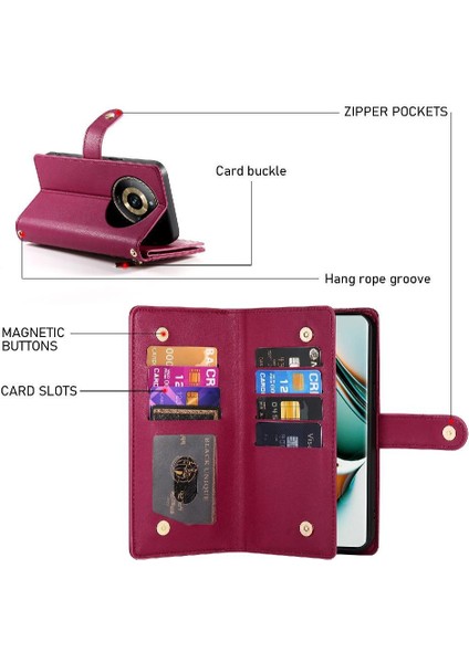 Realme 11 Pro Artı Crossbody Kayış Standı Için Flip Case Çok Fonksiyonlu (Yurt Dışından) modelleri