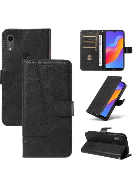 Huawei Y6 2019 Cüzdan Telefon Kılıfı Için Filp Durumda Preslenmiş Pu Deri ile (Yurt Dışından)