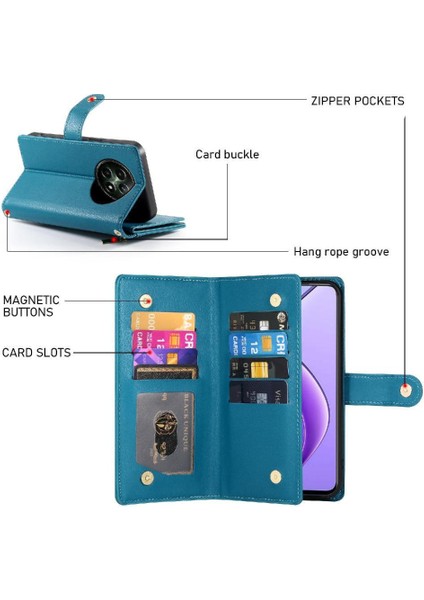 Realme 12 5g Cüzdan Standı Için Flip Case Crossbody Kayış Iş (Yurt Dışından) modelleri