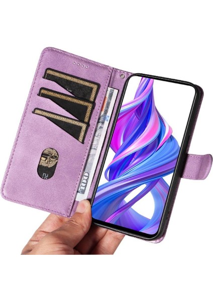 Kredi Kartı Yuvası ile Honor Magic 4 Lite Için Filp Durumda Preslenmiş Pu Deri (Yurt Dışından)