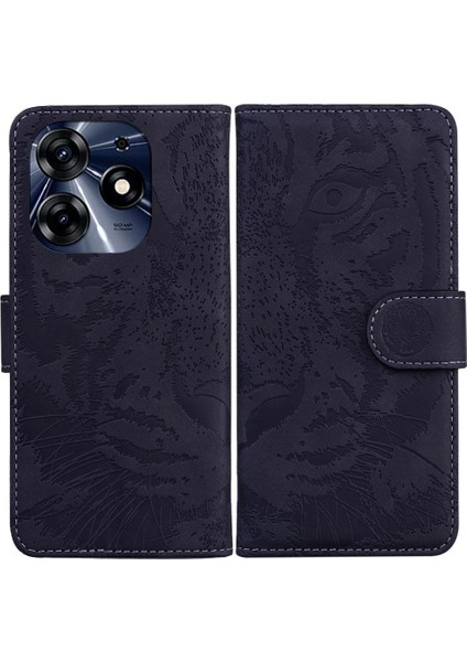 Tecno Spark 10 Pro Deri Cüzdan Kabartmalı Sevimli Kaplan Için Flip Case (Yurt Dışından)