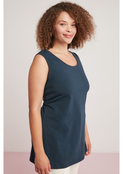 Natali Kadın Vücudu Tamamen Saran Kalın Askılı Kolsuz Uzun Büyük Beden Lacivert Büyük Beden Body fiyatları