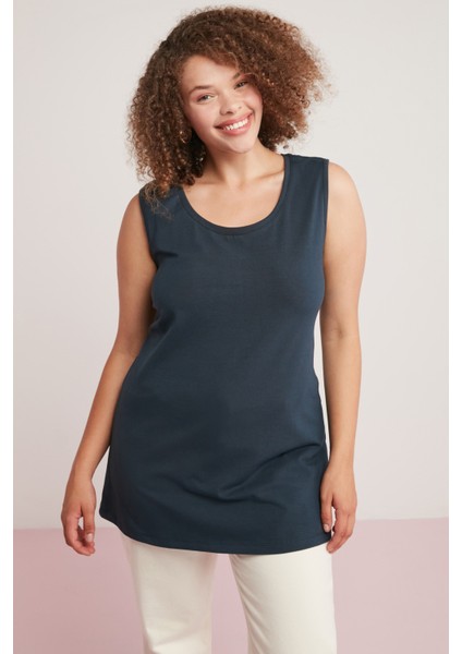 Natali Kadın Vücudu Tamamen Saran Kalın Askılı Kolsuz Uzun Büyük Beden Lacivert Büyük Beden Body modelleri