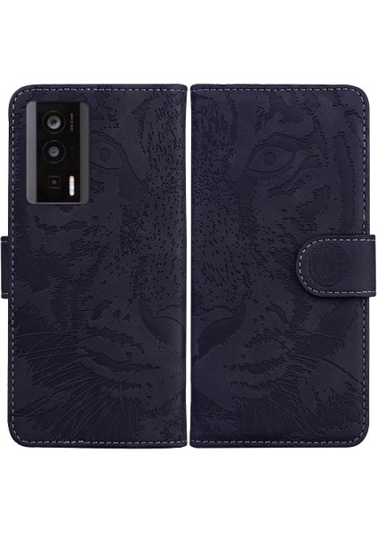 Xiaomi Poco F5 Pro Için Flip Case Kabartmalı Sevimli Kaplan Kickstand Koruyucu (Yurt Dışından)