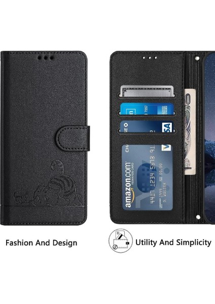 Tecno Camon 19 Pro 5g Kedi Rfıd Cüzdan Kapak Çevirin Kart Yuvası Tutucu (Yurt Dışından)