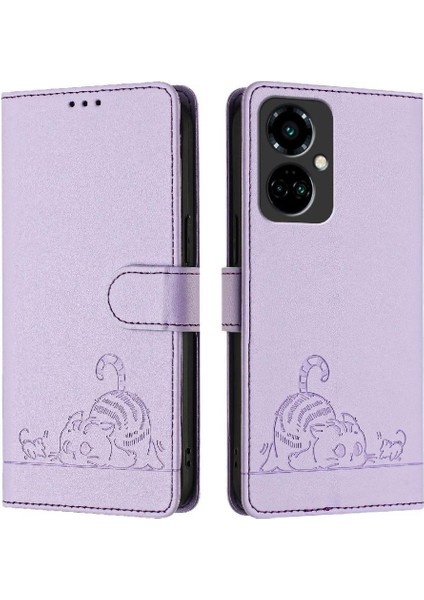 Tecno Camon 19 Pro 5g Kedi Rfıd Cüzdan Kapak Çevirin Kart Yuvası Tutucu (Yurt Dışından)