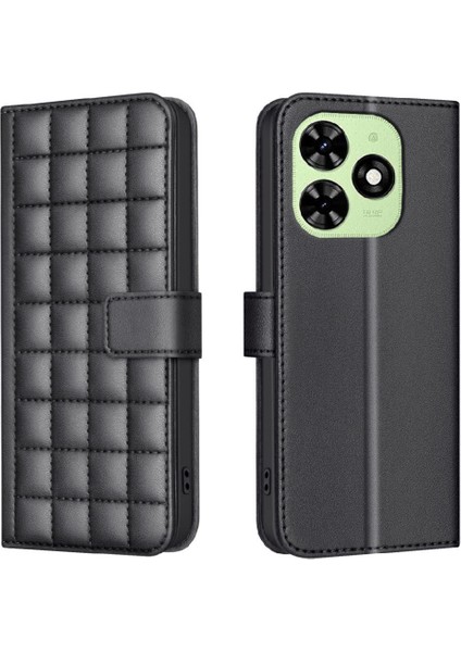 Tecno Spark 20C Iş Basit Tarzı Pu Deri Kart Yuvaları Için Flip Case (Yurt Dışından)