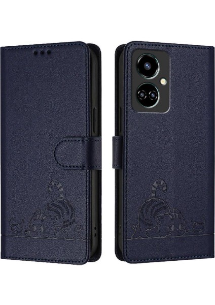 Tecno Camon 19 Kedi Rfıd Cüzdan Kapak Çevirin Kart Yuvası Tutucu Için Kılıf (Yurt Dışından)