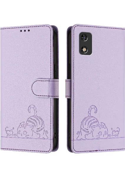 Tecno Pop 5c Için Kılıf Cüzdan Kapak Kapak Kedi Rfıd Kart Yuvası Tutucu Kickstand (Yurt Dışından)
