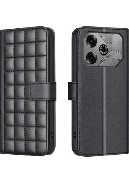 Tecno Pova 6 Pu Deri Koruyucu Kart Yuvaları Tutucu Için Flip Case Basit (Yurt Dışından)