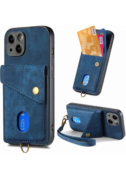 IPhone 15 Için Kılıf Artı Manyetik Kapatma Çok Fonksiyonlu Kart Yuvası Prim (Yurt Dışından)