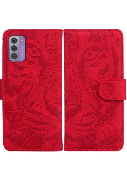 Nokia G42 Kabartmalı Sevimli Kaplan Deri Cüzdan Kickstand Için Flip Case (Yurt Dışından)