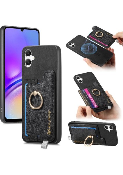 Samsung Galaxy A05 Manyetik Halka Standı Tutucu Cüzdan Magsafe Için Kılıf (Yurt Dışından)