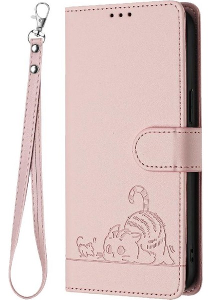 IPhone 15 Için Kılıf Pro Cüzdan Kapak Çevirin Kart Yuvası Tutucu Kickstand Kedi (Yurt Dışından)