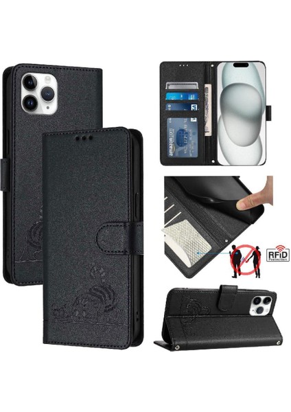 IPhone 11 Için Kılıf Pro Max Cüzdan Kapak Çevirin Kart Yuvası Tutucu Kickstand (Yurt Dışından)