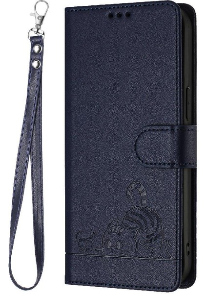 IPhone 14 Için Kılıf Pro Max Kedi Rfıd Kart Yuvası Tutucu Kickstand Cüzdan Flip (Yurt Dışından)