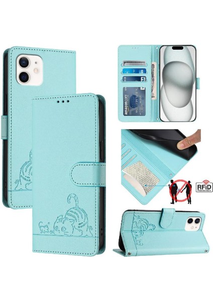 IPhone 11 Için Kılıf Kedi Rfıd Cüzdan Kapak Çevirin Kart Yuvası Tutucu Kickstand (Yurt Dışından) indirimleri
