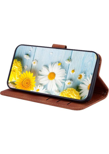 Google Piksel 9 Pro Xl Için Kılıf Cüzdan Kart Tutucu Kabartmalı Zambak Manyetik (Yurt Dışından)
