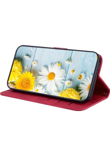 Google Piksel 9 Pro Xl Için Kılıf Cüzdan Kart Tutucu Kabartmalı Zambak Manyetik (Yurt Dışından)