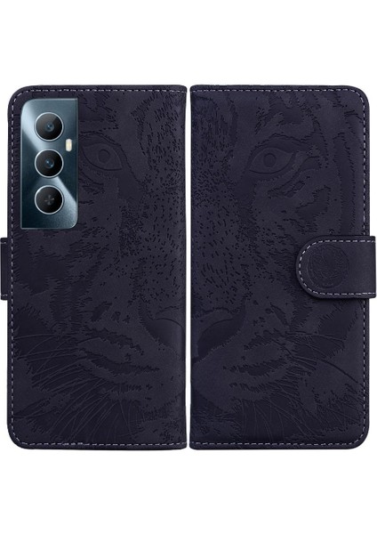 Realme C65 4g Kickstand Koruyucu Kabartmalı Sevimli Kaplan Için Flip Case (Yurt Dışından)