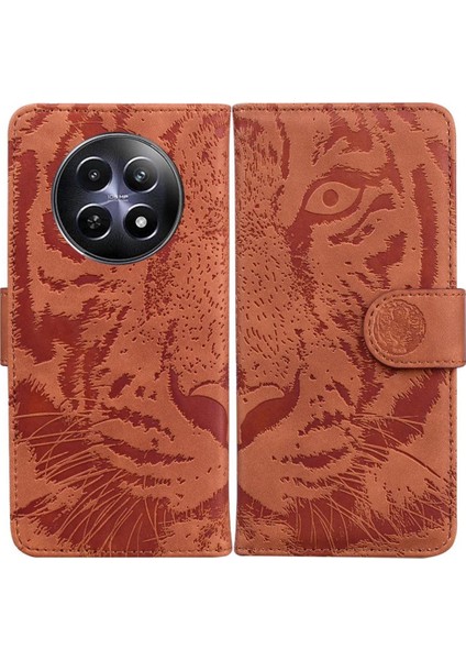 Realme 12 5g Kabartmalı Sevimli Kaplan Deri Cüzdan Kickstand Için Flip Case (Yurt Dışından)