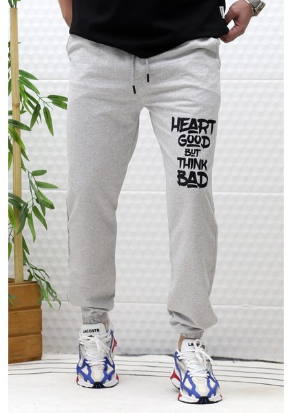 Erkek Yazlık Penye Eşofman Altı Heart Baskı