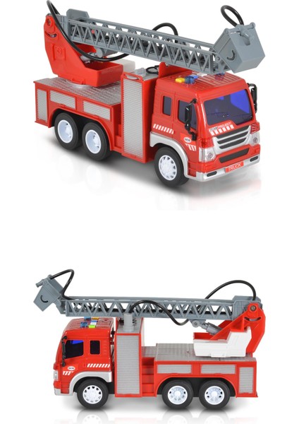 Sesli Işıklı ve Gerçek Su Fışkırtan Itfaiye Aracı - Fire Truck 26 cm