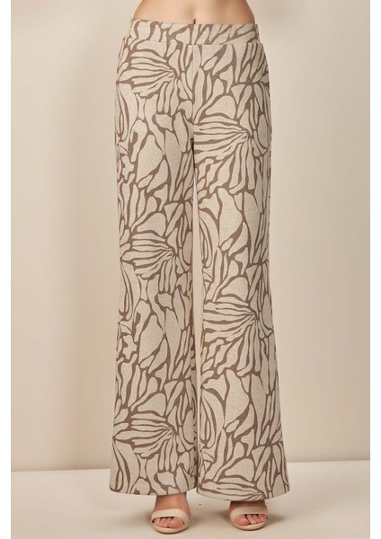 Geniş Paça Bej Triko Pantolon fırsatları