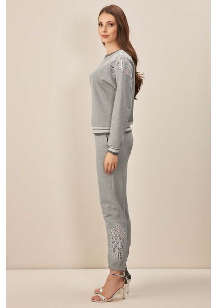 Lastikli Paça Gri Üç Iplik Pantolon fiyatları