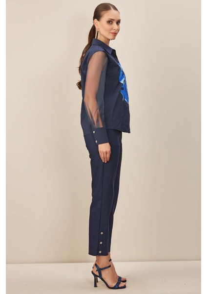 Düz Paça Lacivert Dokuma Pantolon fiyatları