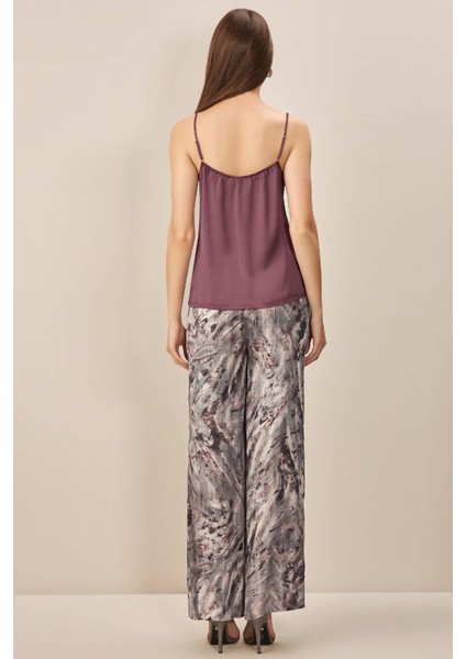 Geniş Paça Gri Desenli Pantolon fiyatları