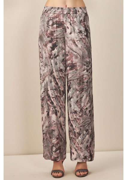 Geniş Paça Gri Desenli Pantolon fırsatları