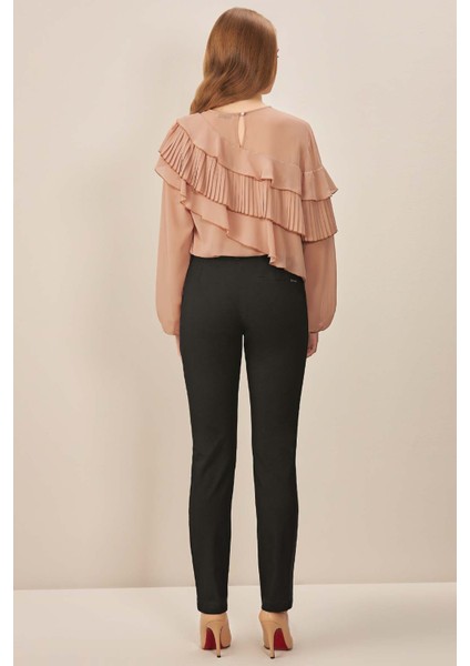 Düz Paça Siyah Dokuma Pantolon fiyatları